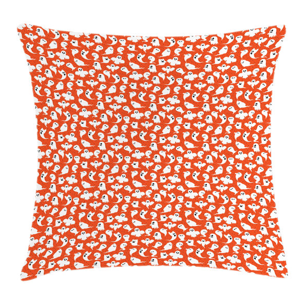 Tosleo Halloween-Kissenbezüge – 2er Set, 45,7 X 45,7 Cm, Mit Geist-Muster, Samt-Optik, Weiß/khaki